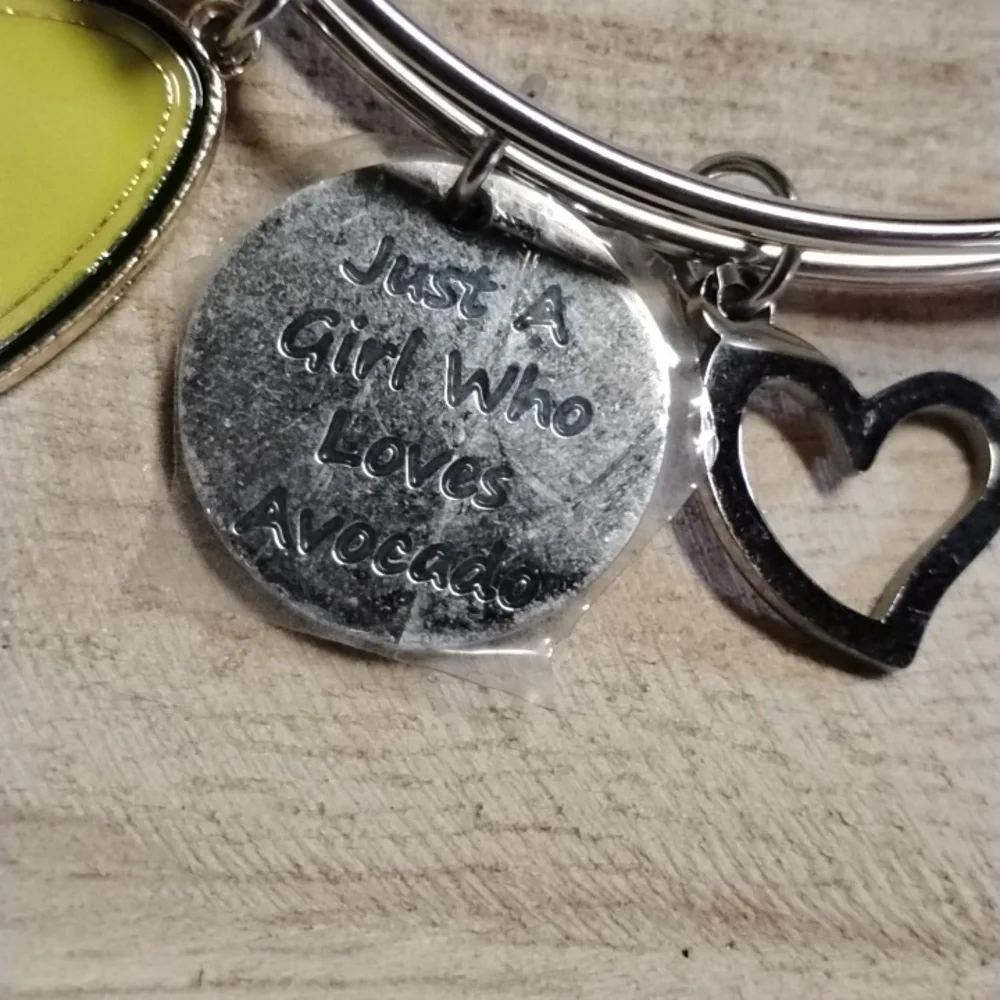 Silver Tone  Avocado Charm Bracelet - Picture 2 of 4